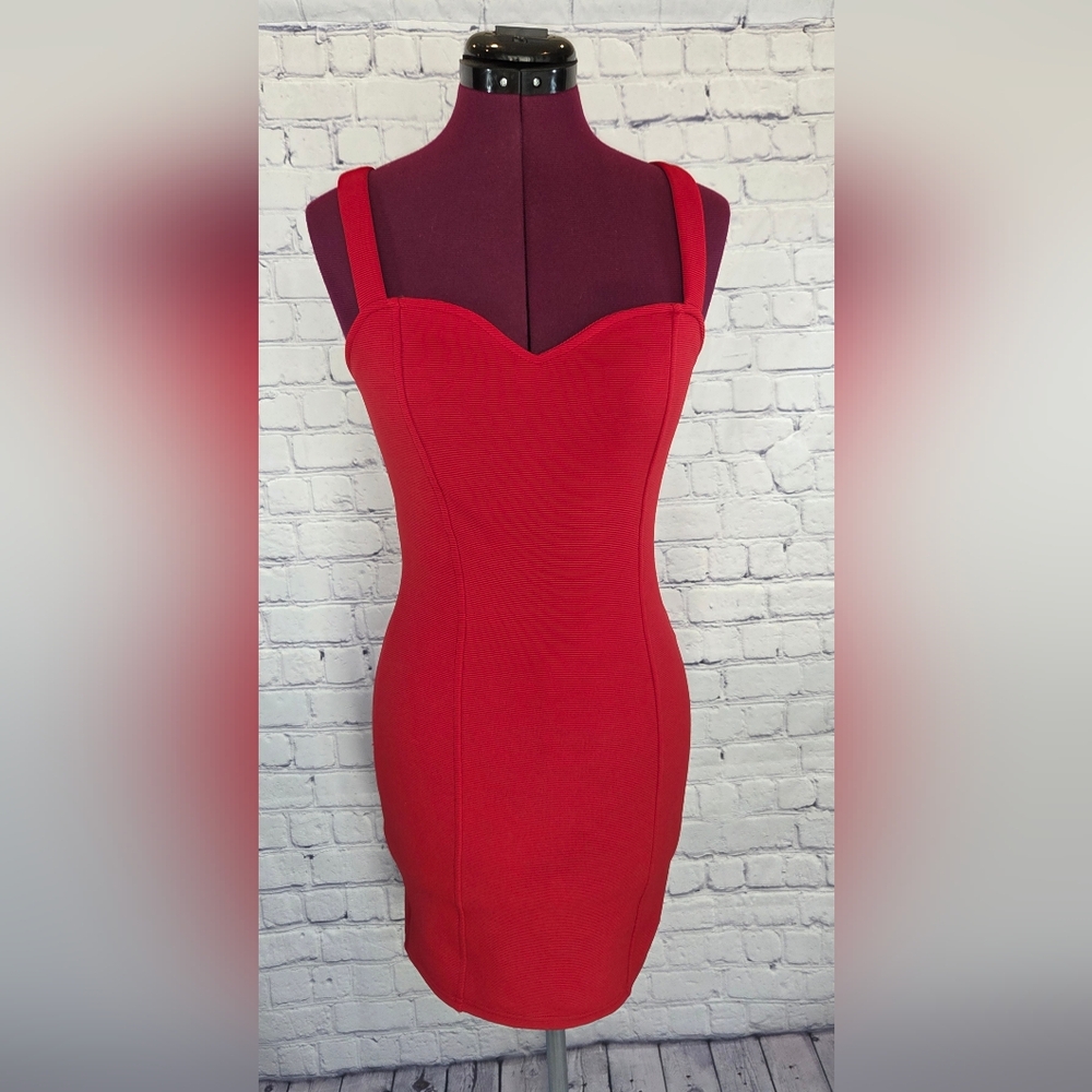 Charlotte Russe Y2K Red Sweetheart Bodycon Dress